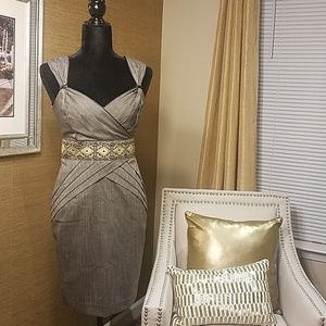 Brand NEW Bebe V-neck pleat dress